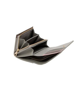 LANVIN en Bleu リュクサンブールカラー 二つ折り被せ財布 グレー