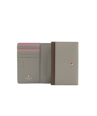 LANVIN en Bleu リュクサンブールカラー 二つ折り被せ財布 グレー