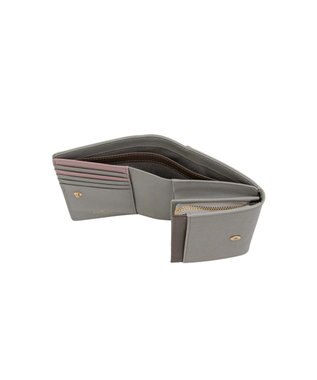 LANVIN en Bleu リュクサンブールカラー 二つ折り被せ財布 グレー