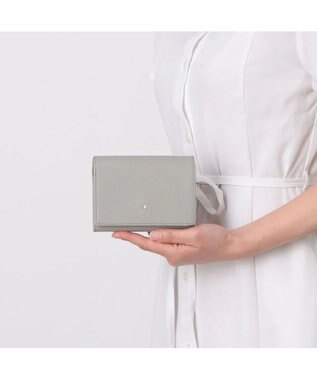 LANVIN en Bleu リュクサンブールカラー 二つ折り被せ財布 グレー