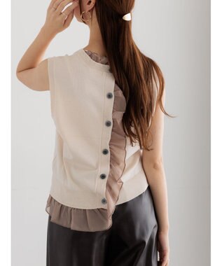 Te chichi シフォンフリルニットベスト