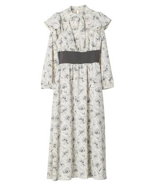 earth music&ecology リブドッキングフラワーワンピース Ivory