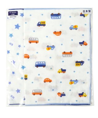 MIKI HOUSE HOT BISCUITS ガーゼタオル2枚組セット 白×ブルー