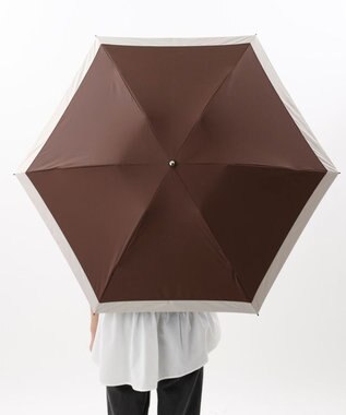 AURORA 【WEB限定】 バイカラー晴雨兼用傘（折りたたみ・クイックオープン） ブラウン