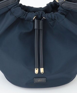 J.PRESS LADIES 【2way】ギャザーバンブー トート バッグ ネイビー系