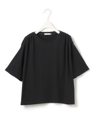 ICB 【接触冷感・UVケア・洗える】 ハイツイストスムース デザインカットソー ブラック系