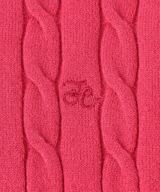 Feroux 【洗える】カラーケーブル ニット ピンク系