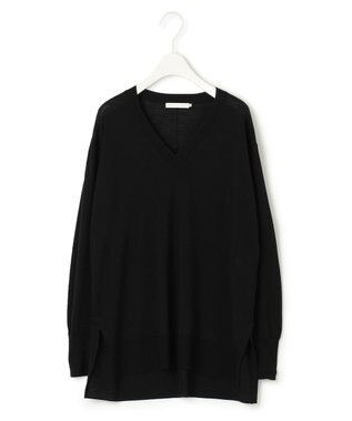 ICB 【洗える】 コンパクトウール Vネックプルオーバー ブラック系