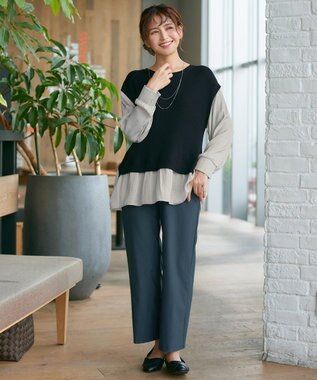 Tiaclasse ベストドッキングトップス ブラック×グレー