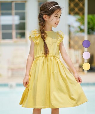 組曲 KIDS 【150-160cm】ビーチコーミングスカラップ ワンピース サンセットイエロー系