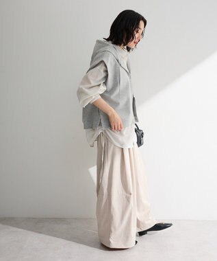 Green Parks フード付ベスト Gray Mixture