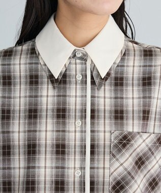 CRAFT STANDARD BOUTIQUE レイヤードライクチェックシャツ Brown