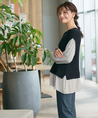 Tiaclasse ベストドッキングトップス ブラック×グレー