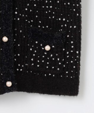 組曲 【WEB限定】スノーネップツイード ニットジャケット ブラック系