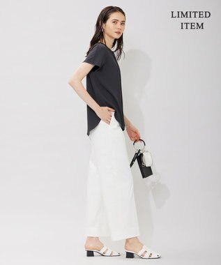 ICB L 【WEB限定・洗える】BackSatinGeorgette ブラウス グレー系