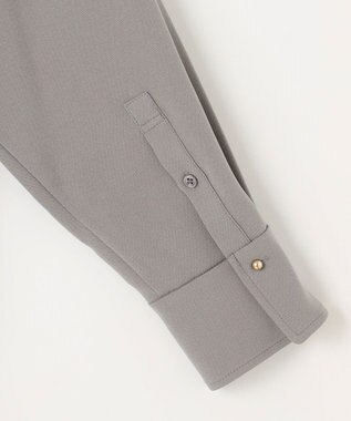 自由区 【洗える】ハイツイストシャツ ブラウス グレー