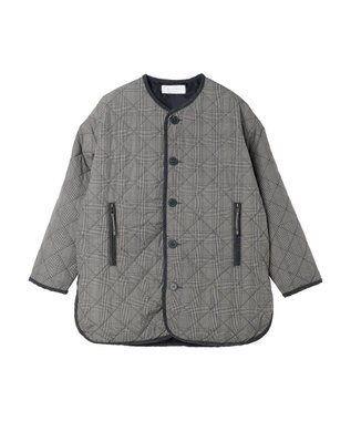 Green Parks キルティングノーカラーブルゾン Check