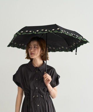 YECCA VECCA 【because】チューリップ刺繍ミニ Black