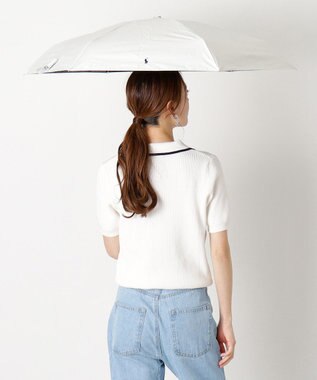 MOONBAT 【WEB限定】POLO RALPH LAUREN(ポロ ラルフローレン) 晴雨兼用日傘 折りたたみ傘 コンパクト PPワンポイント刺繍 一級遮光 遮熱 UV オフホワイト