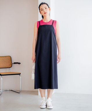 組曲 【洗える・アンサンブル対応】MINAノースリーブ ニット オールドローズ系