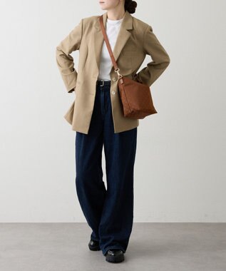 russet ナイロンジャガード2WAYミニショルダーバッグ(CE-1627) Camel/Gray