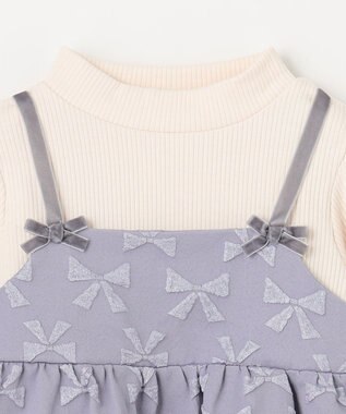 ANY KIDS 総柄リボンドッキングチュニック サックスブルー