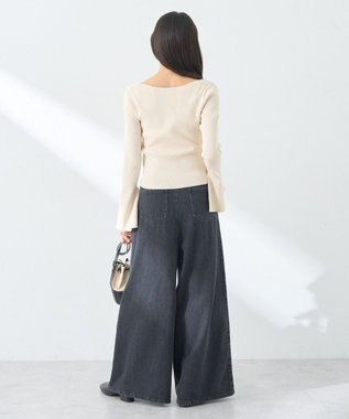 earth music&ecology リブニットカーディガン Ivory