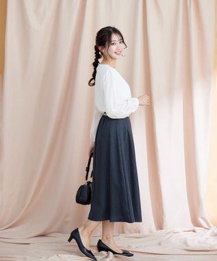 Tiaclasse 【洗える】ピンタックレースブラウス オフホワイト