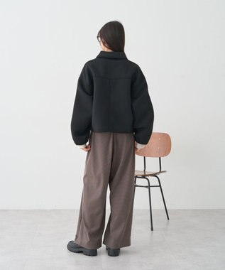 earth music&ecology ダンボールニットZIPブルゾン Black