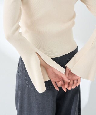 earth music&ecology リブニットカーディガン Ivory