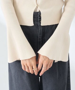 earth music&ecology リブニットカーディガン Ivory