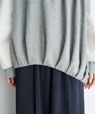 YECCA VECCA アシメバルーンプルオーバー Gray