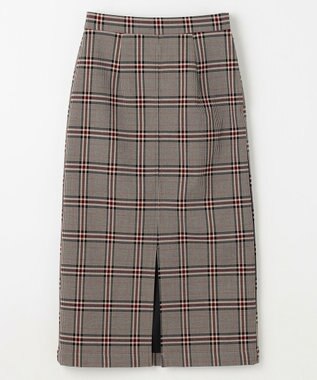 ANY L 【手洗い可/ウエストゴム/裏起毛】チェックボンディングタイトスカート ビックチェック