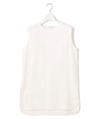 23区 L 【新色追加/洗える】コットンベアジャージー ノースリーブ Tシャツ ホワイト系