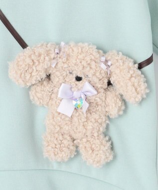 ANY KIDS アニマルポシェット 裏シャギー トレーナー ミント×イヌ