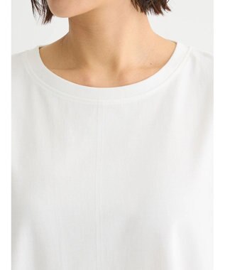 Green Parks インド綿 フレンチスリーブ前後差カットプルオーバー Off White