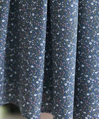 Tiaclasse 【洗える】1枚でコーディネートが決まる花柄ニットドッキングワンピース ネイビー