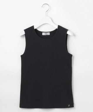 J.PRESS LADIES 【洗える】リブ ノースリーブ カットソー