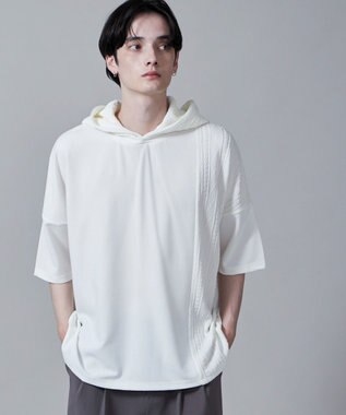 WEGO ジオメトリックブロックフードT(S) ホワイト