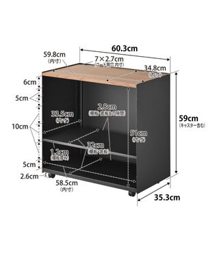 tower 隠せるテレワークワゴン タワー ブラック ブラック