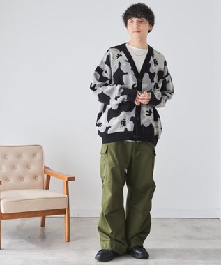 WEGO オーバーフィットパターンカーディガン 柄2