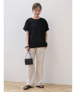 AMERICAN HOLIC 接触冷感袖タックカットプルオーバー Black