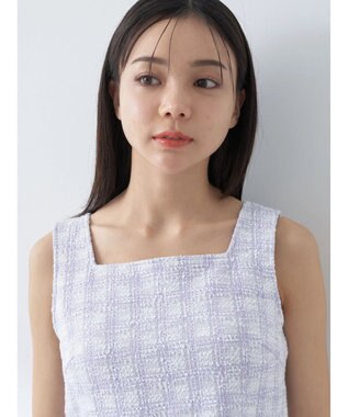 earth music&ecology ＳＥＴ２点　カットソーツィードアンサンブル Light Purple