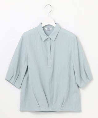 J.PRESS LADIES S 【洗える】アセテートレーヨンコットンチェック シャツカラー ブラウス ミント系3