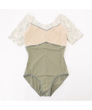 Chacott ハーフスリーブレオタード カーキ