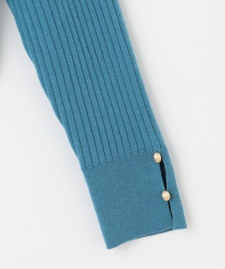 ANY SIS 【ウールブレンドシリーズ】ベースネックリブコンビ ニット ブルー