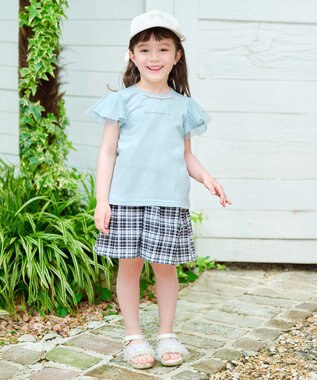 ANY KIDS チェック柄キュロット ブラック