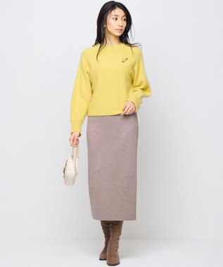 組曲 【Oggiコラボ】きらきらラメニットスカート モカブラウン系