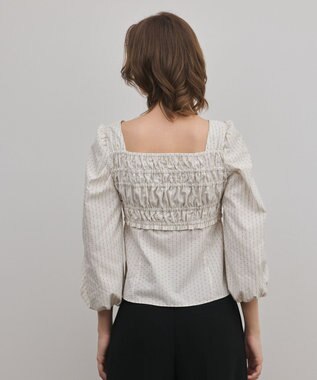 GRACE CONTINENTAL ラメドットタフタジャガードトップ キナリ