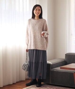 Green Parks ブークレＭＩＸニットチュニック Pink